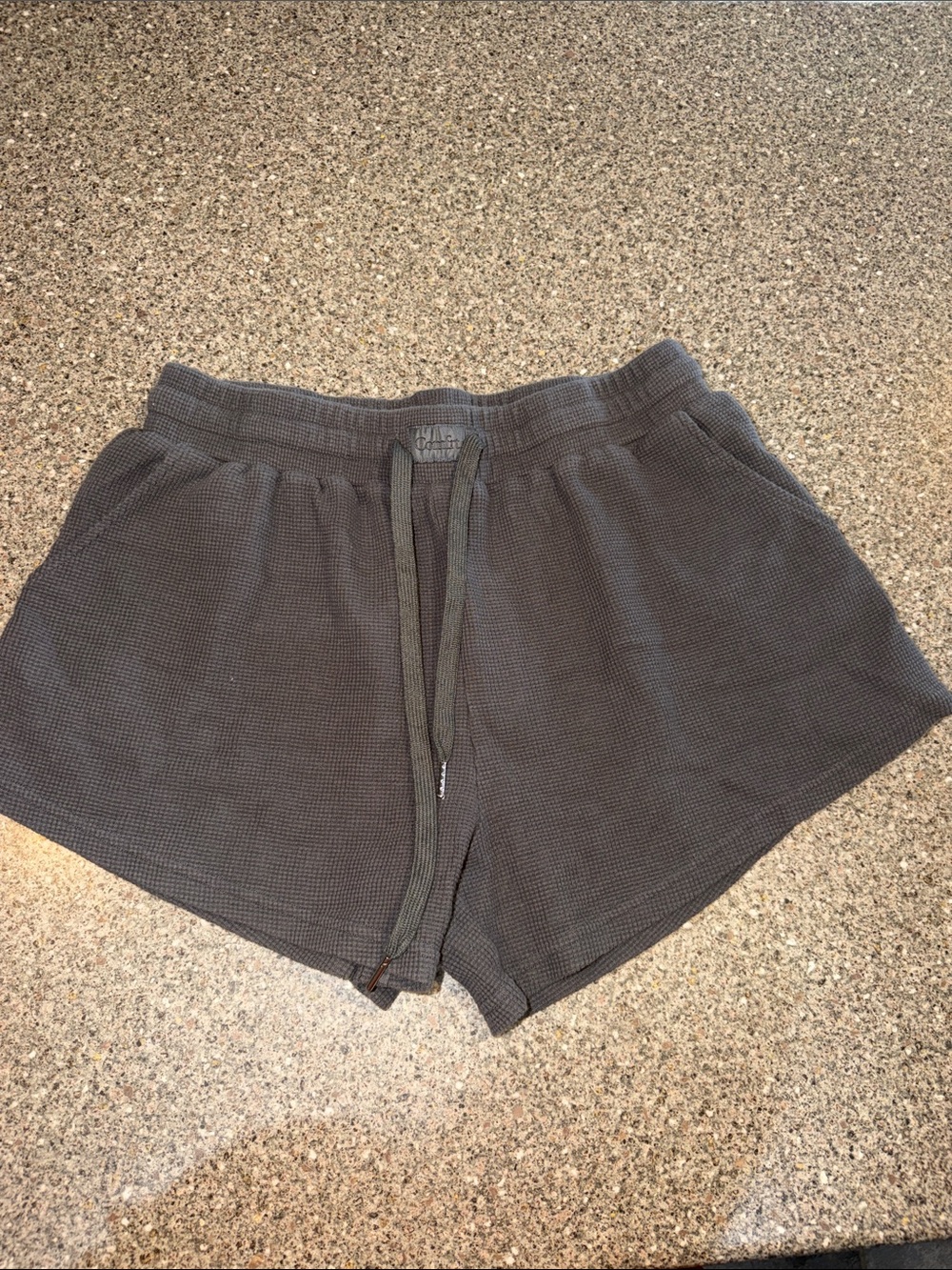 Comfrt Grey Waffle Knit Drawstring Shorts